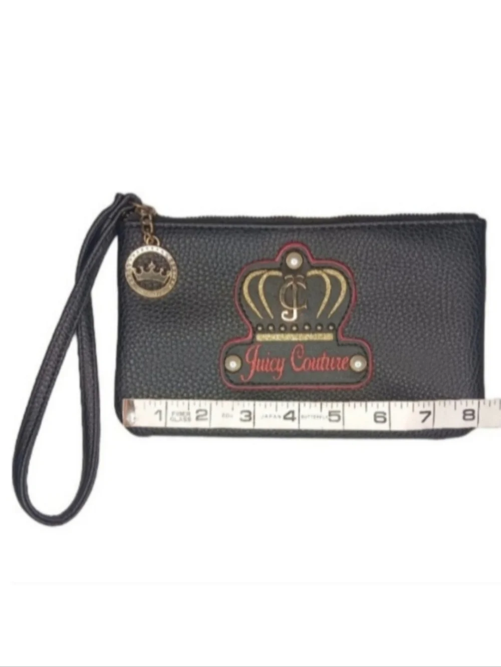 Juicy Couture Black Wristlet | EUC | Goldtone Charm